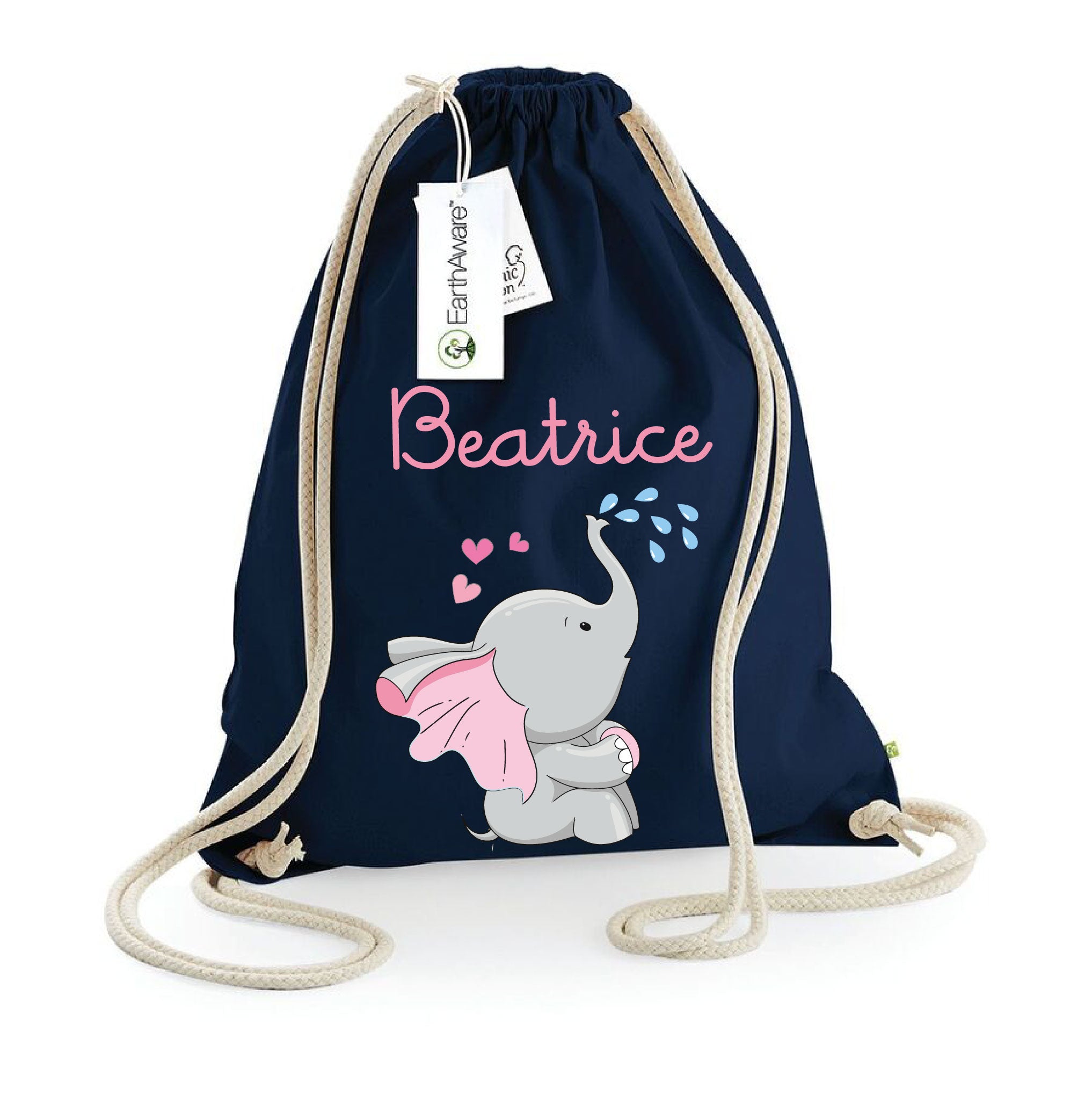 Zaino a sacca in cotone pesante Elefantina Gocce - Be Brave Boutique