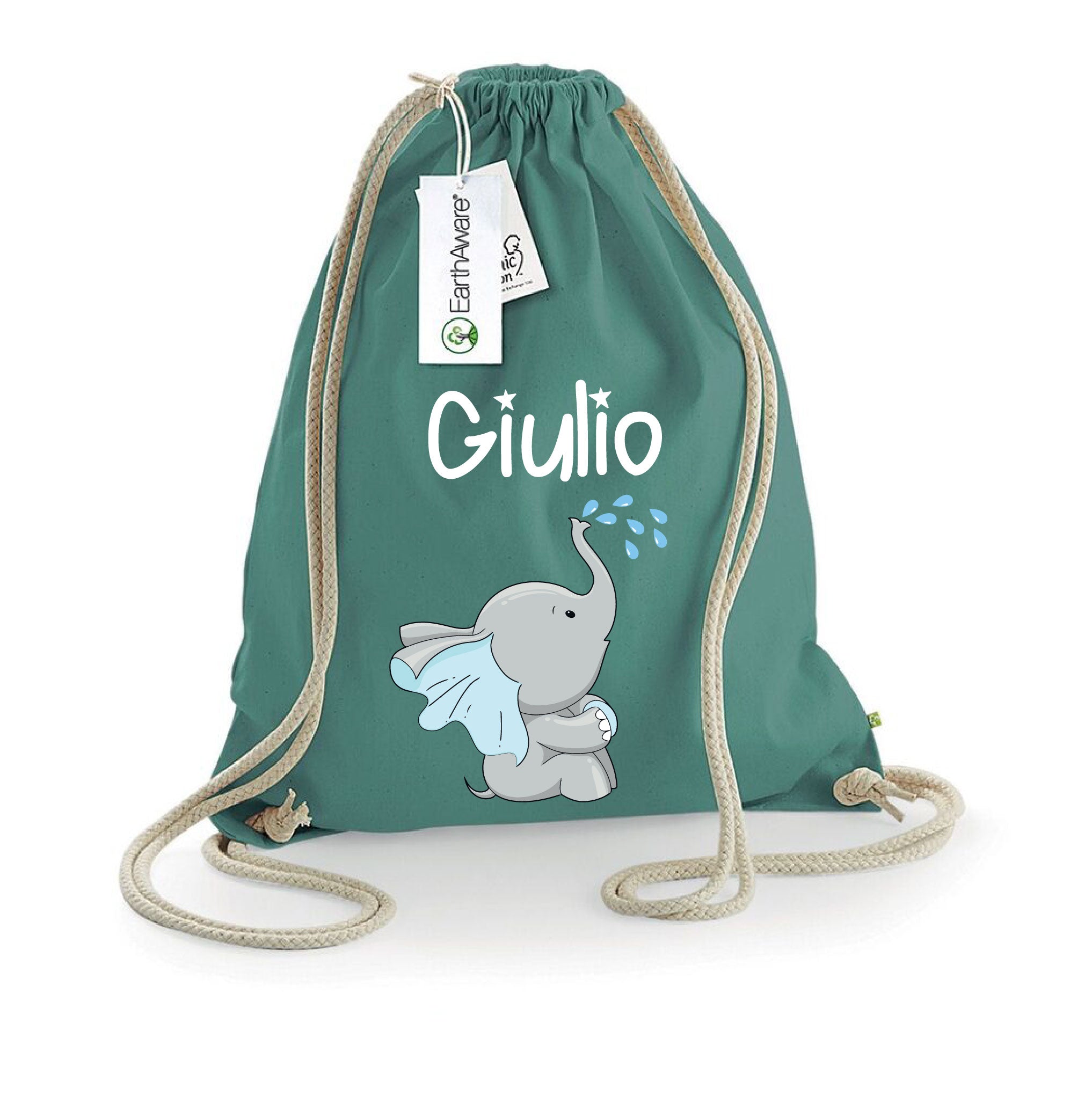 Zaino a sacca in cotone pesante Elefantino Gocce - Be Brave Boutique