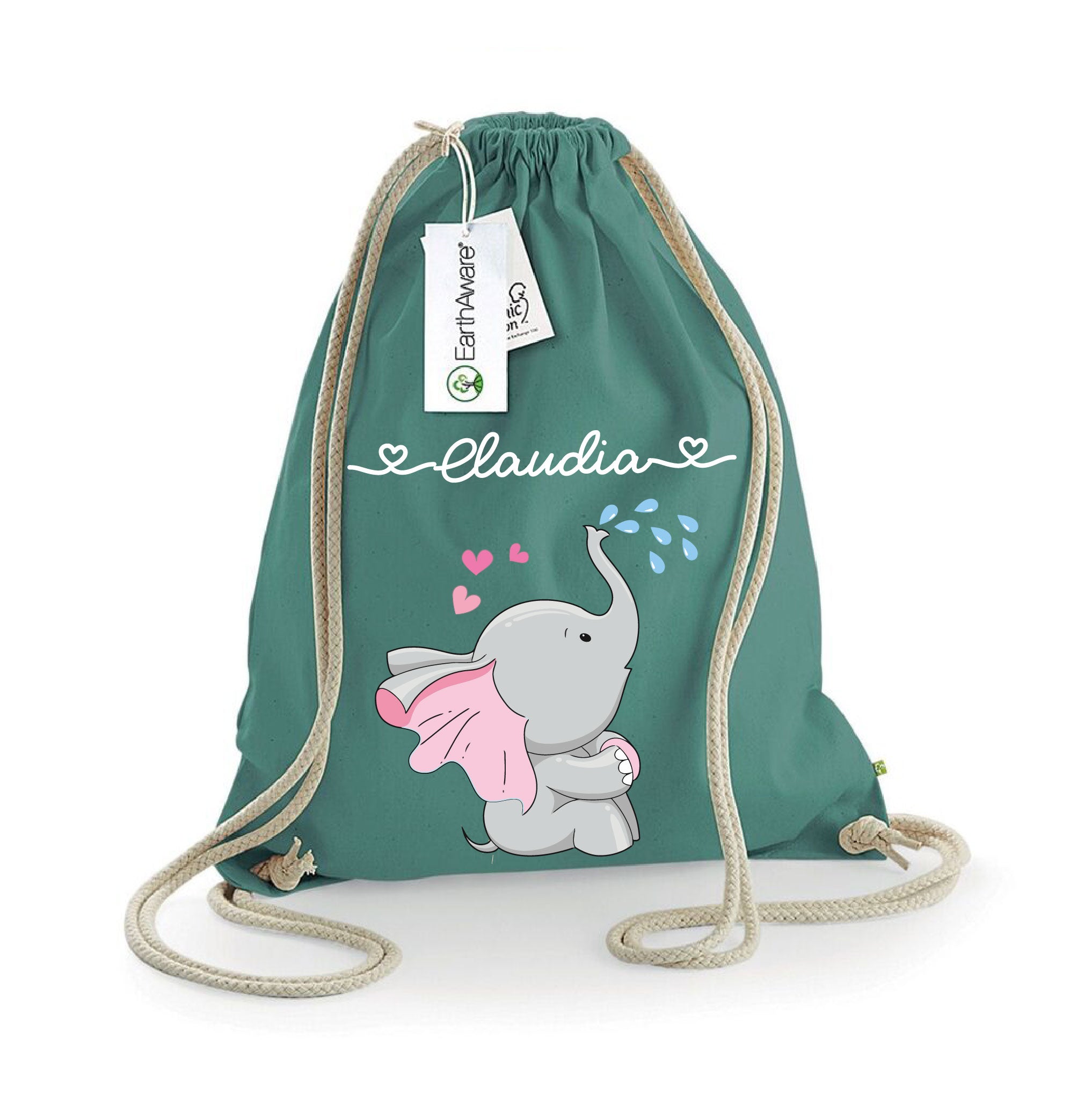 Zaino a sacca in cotone pesante Elefantina Gocce - Be Brave Boutique