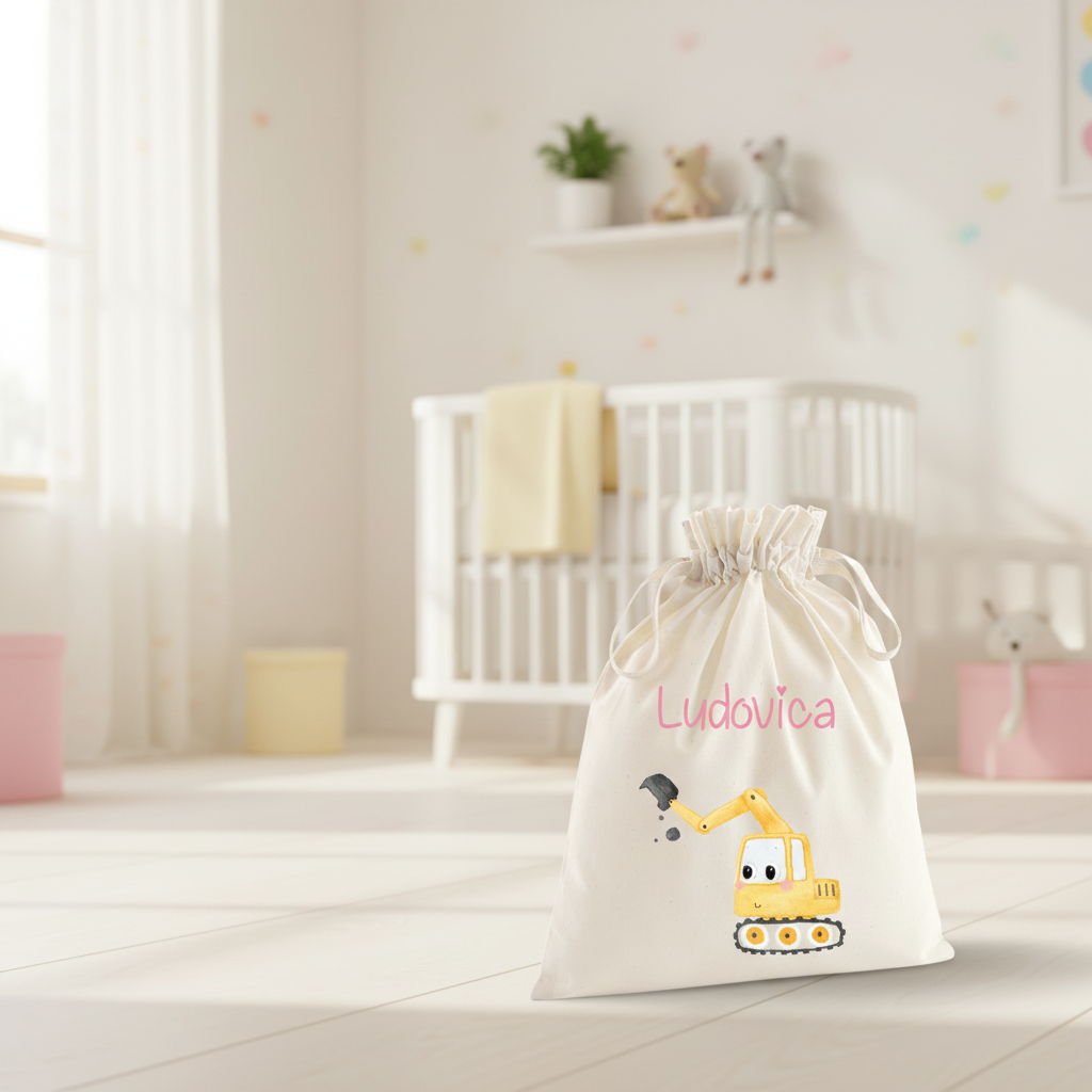 Sacchetti primi cambi/Organizer personalizzabili Escavatore - Be Brave Boutique