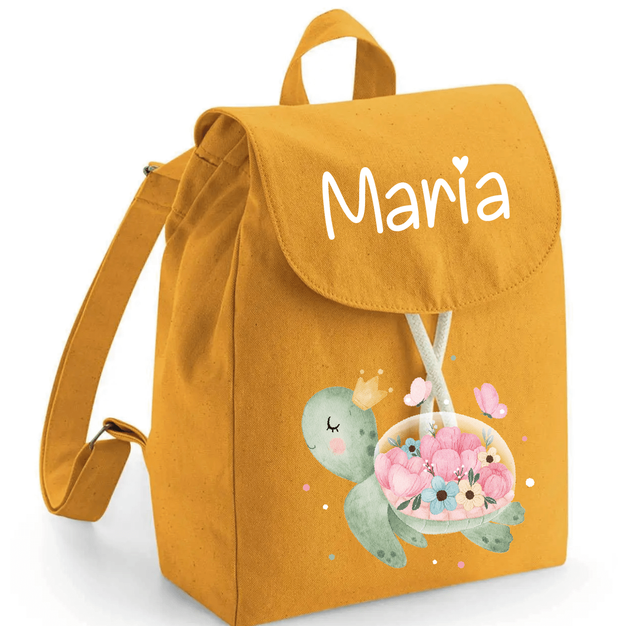 Mini Zaino in cotone Tartaruga Fiori - Be Brave Boutique