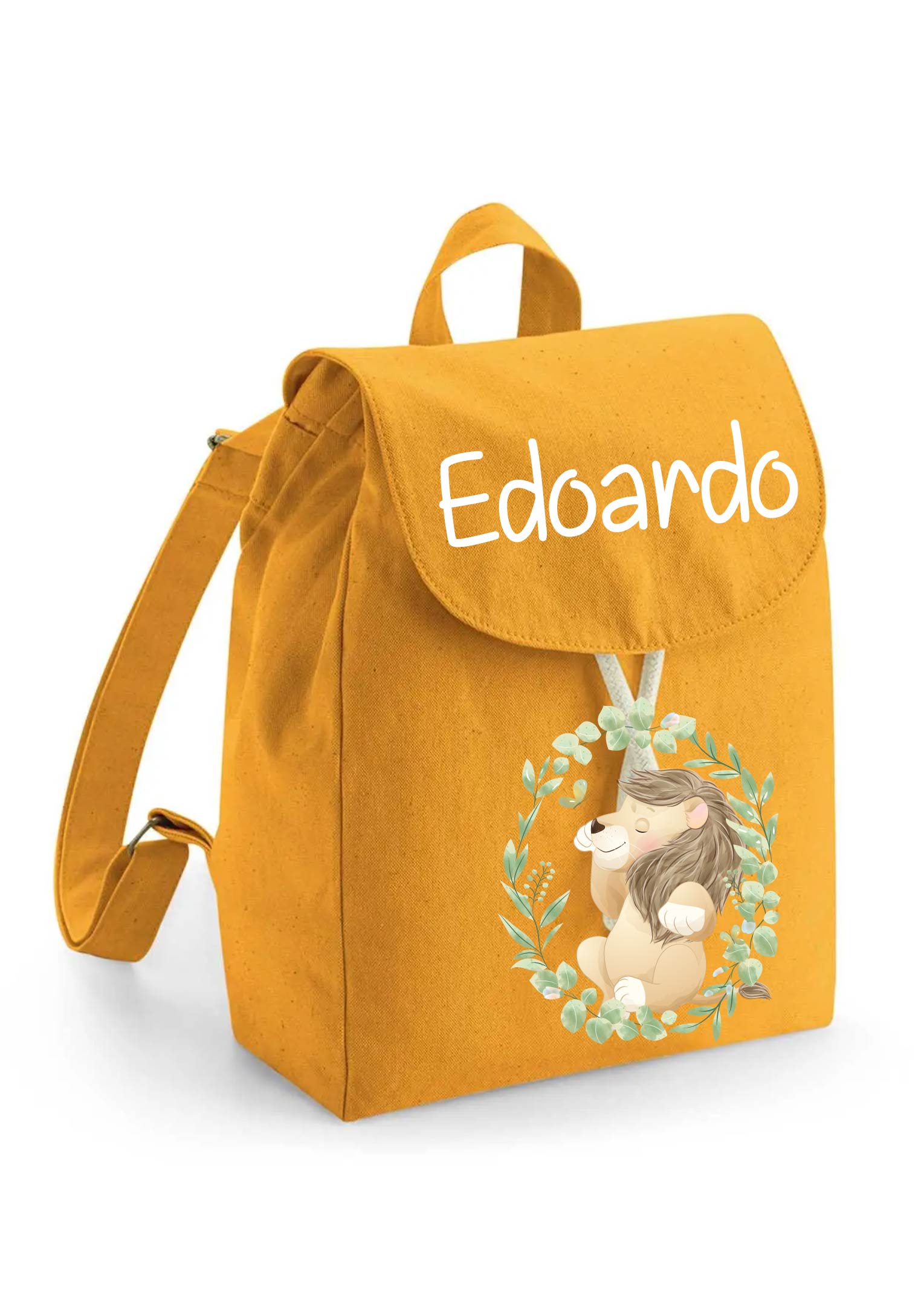 Mini Zaino in cotone Leone in cornice - Be Brave Boutique