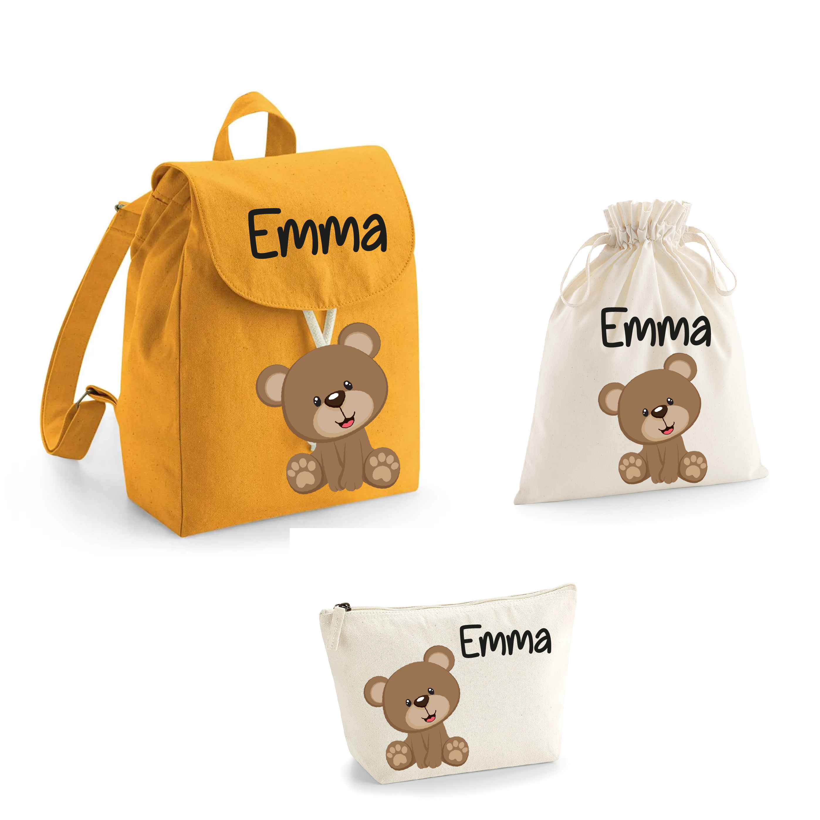 Set asilo Mini Zaino, Sacchetto cambi e beauty Orsetto - Be Brave Boutique