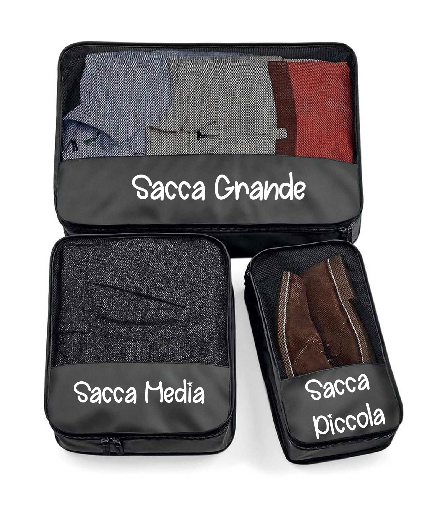 Belsmi 8 set cubi da imballaggio con borsa per scarpe - Organizer per bagagli da viaggio a compressione (Stile A - Beige) (Stile A - Beige