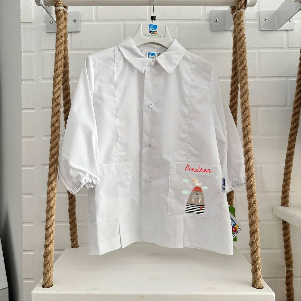 Grembiule Siggi Personalizzabile con nome e Tricheco - Be Brave Boutique