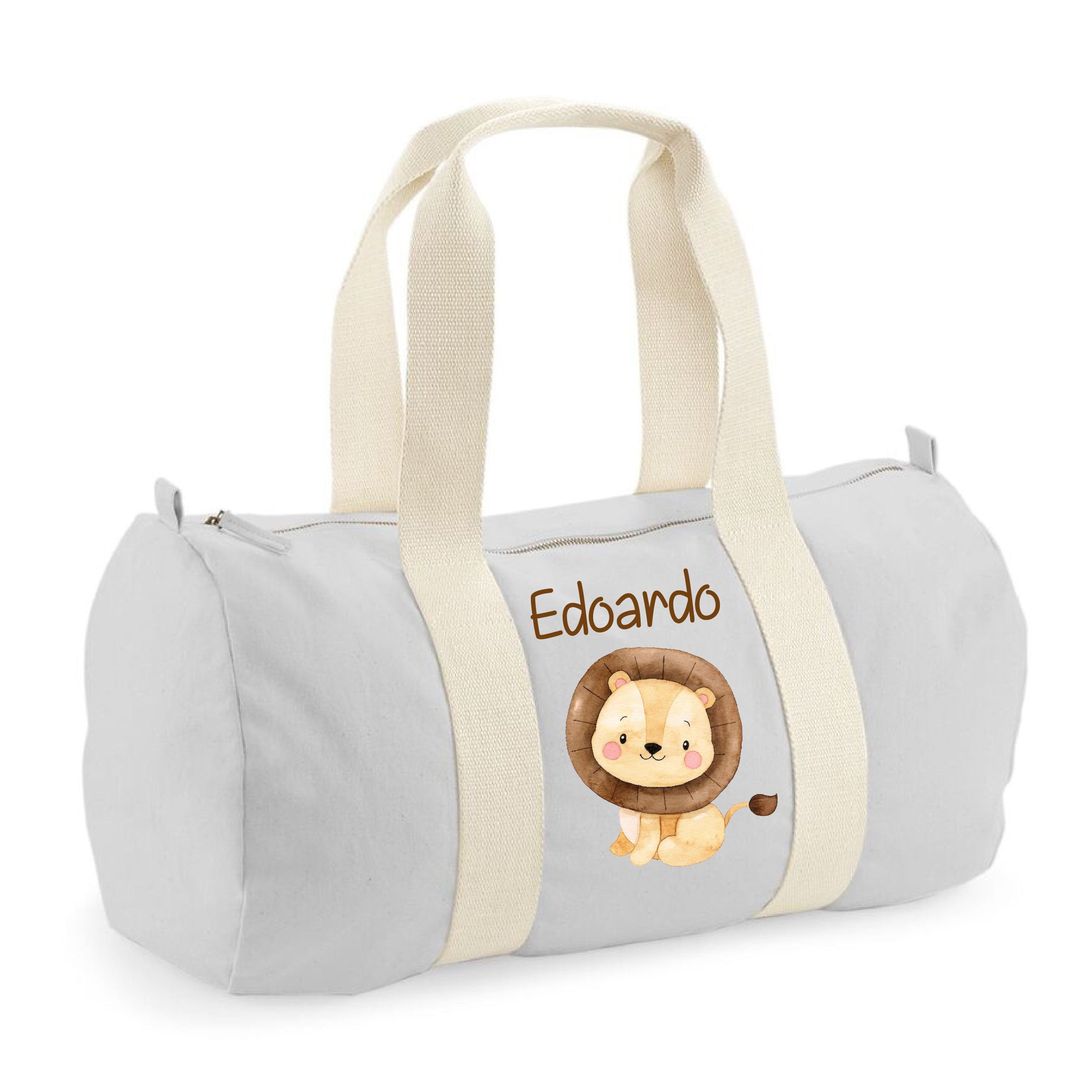 Borsone in cotone canvas personalizzato Leone Cucciolo - Be Brave Boutique