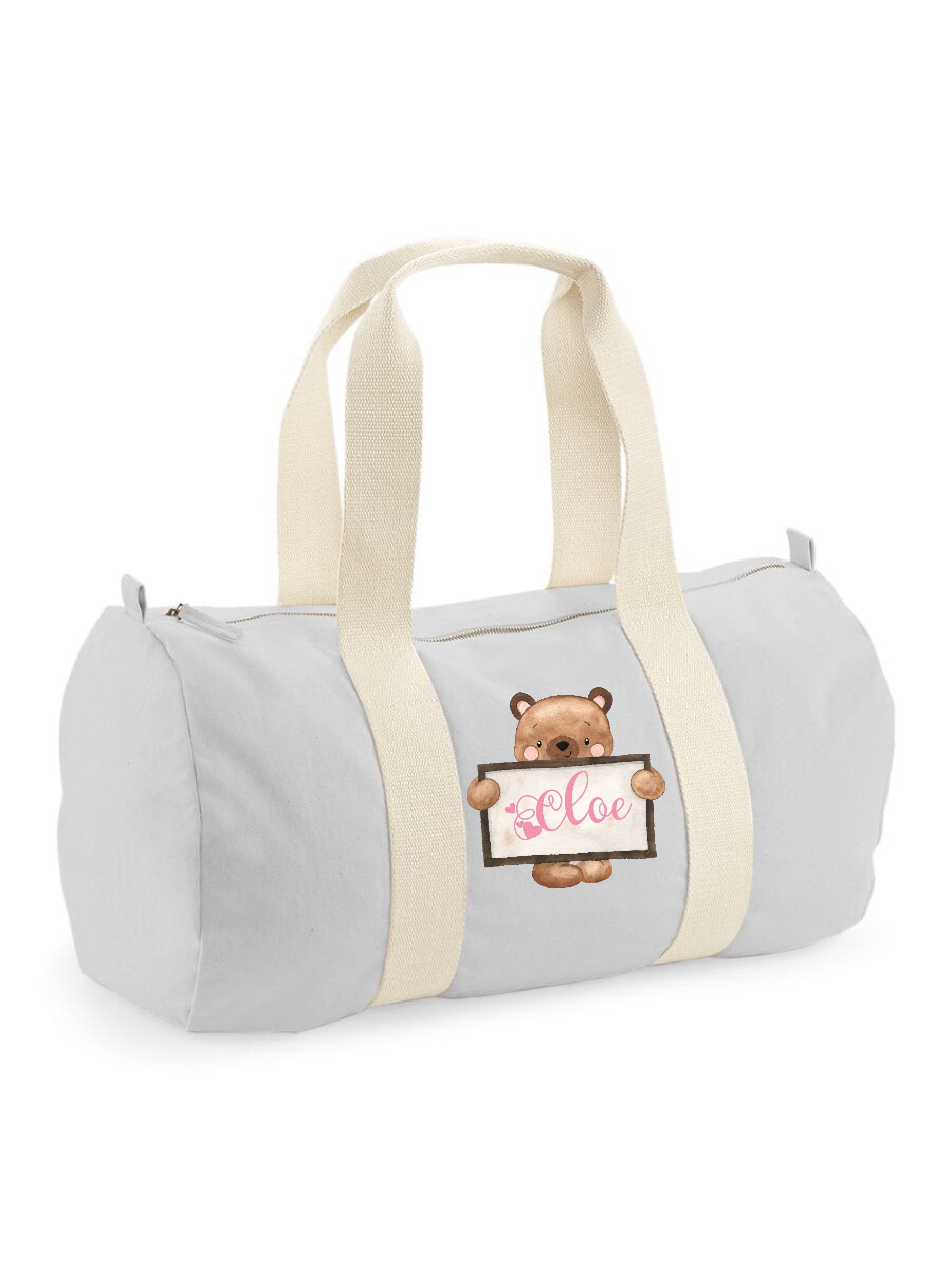 Borsone in cotone canvas personalizzato Orsetto Lavagna - Be Brave Boutique