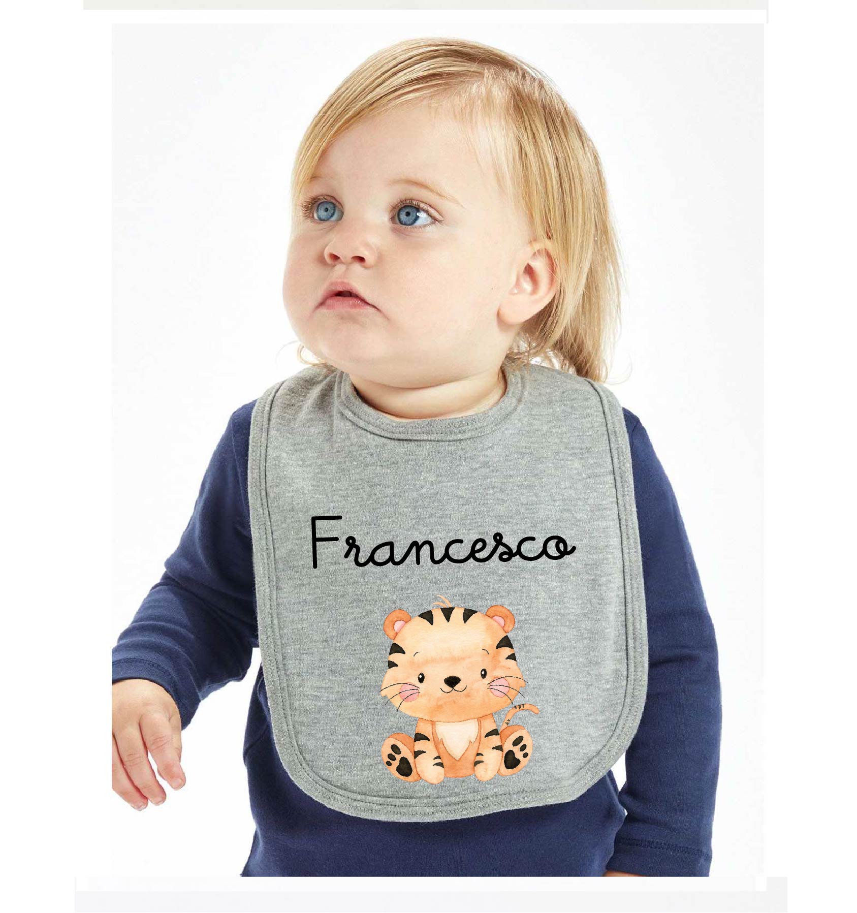 Bavaglino in Cotone organico Tigrotto personalizzabile - Be Brave Boutique