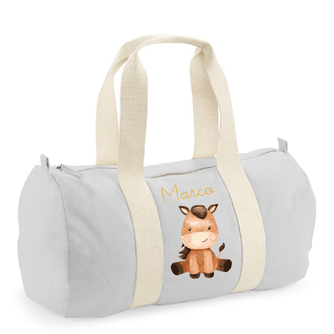 Borsone in cotone canvas personalizzato Baby Horse - Be Brave Boutique