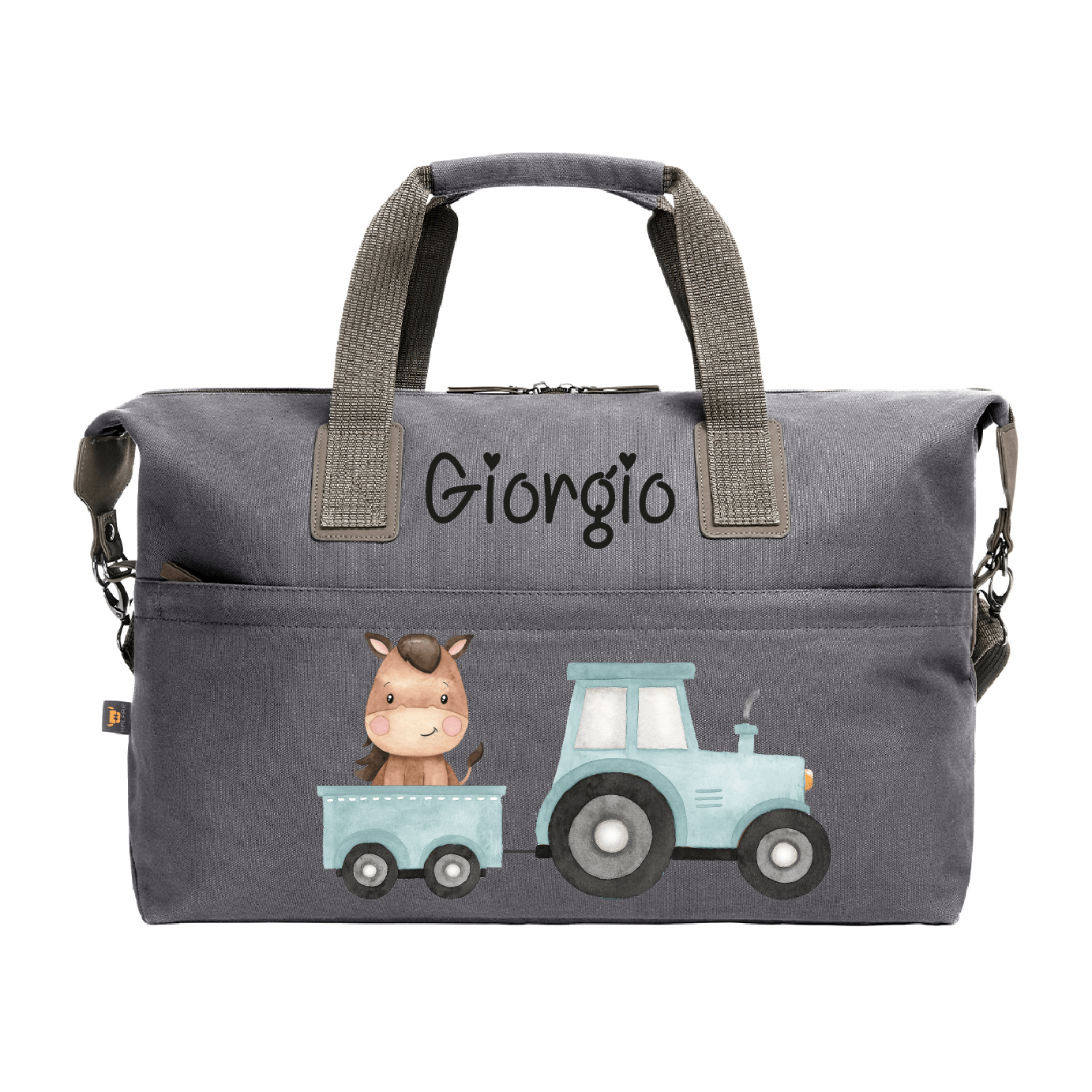 Borsone in cotone personalizzabile Trattore e Baby Horse - Be Brave Boutique