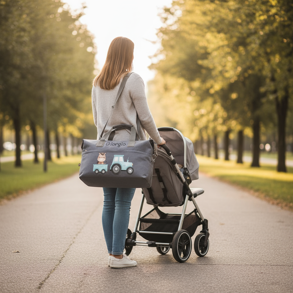 Borsone in cotone personalizzabile Trattore e Baby Horse