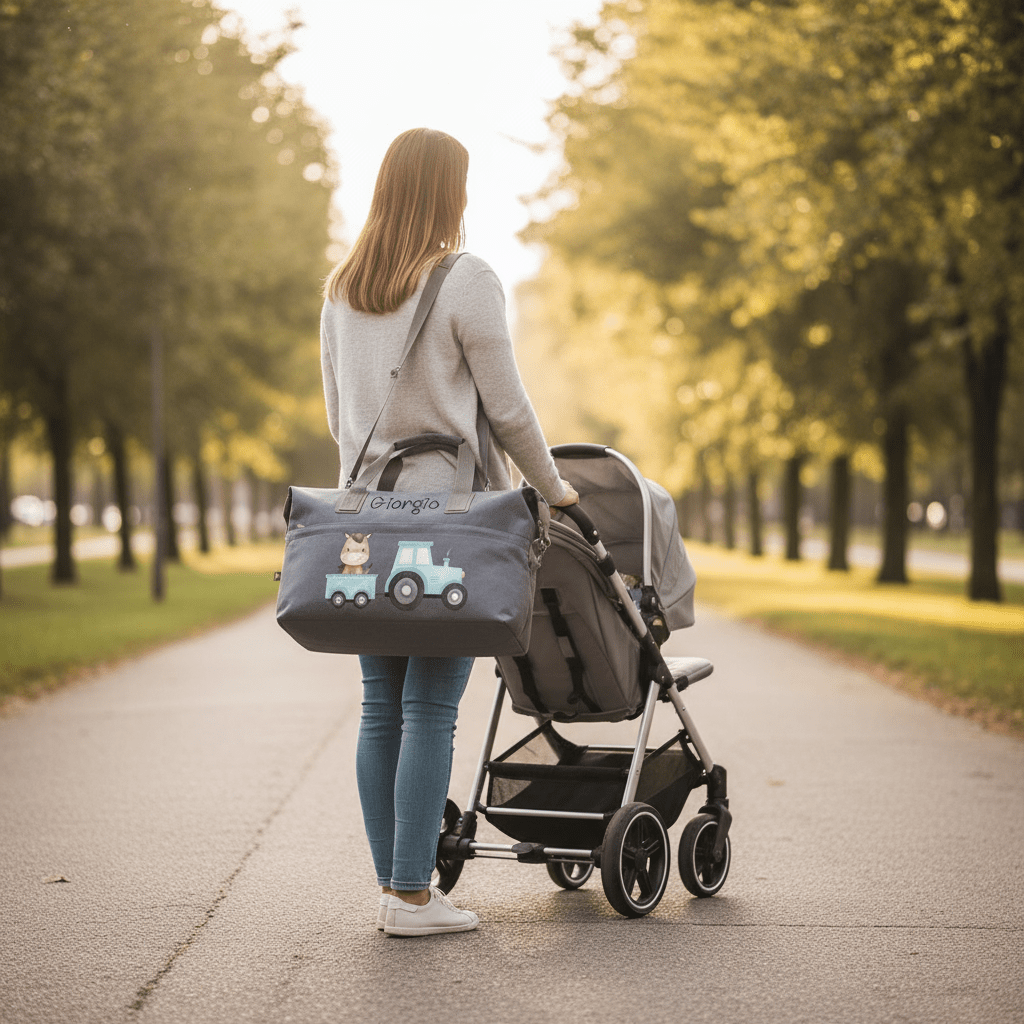 Borsone in cotone personalizzabile Trattore e Baby Horse