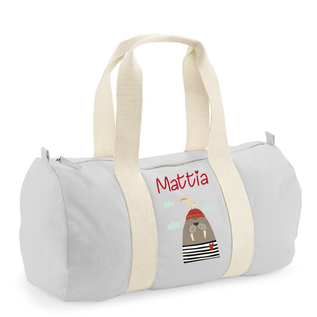 Borsone Baby in cotone personalizzabile Tricheco - Be Brave Boutique