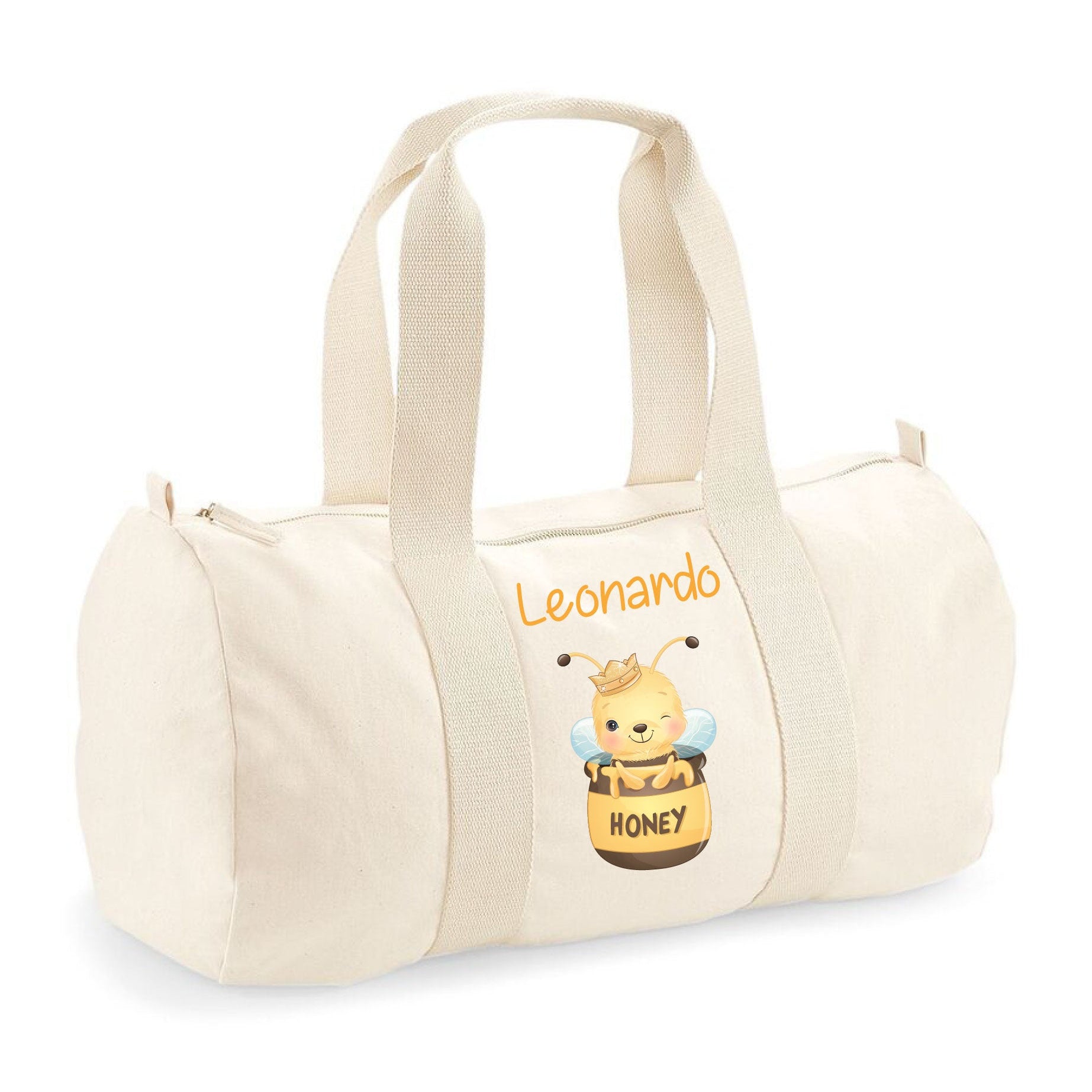Borsone in cotone canvas personalizzato Ape Honey - Be Brave Boutique
