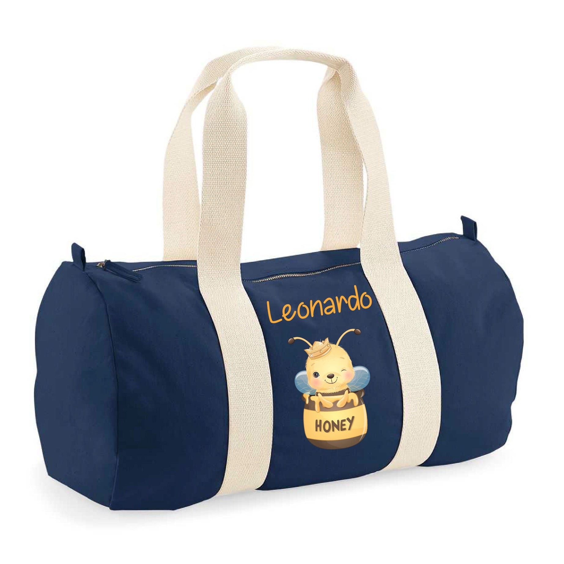 Borsone in cotone canvas personalizzato Ape Honey - Be Brave Boutique