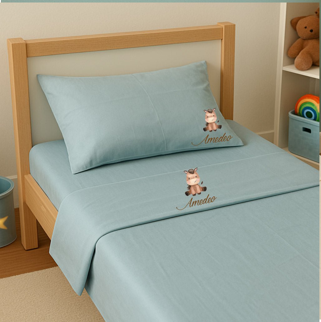 Lenzuolo personalizzabile per Asilo Sotto con ang. sopra e Federa - Be Brave Boutique
