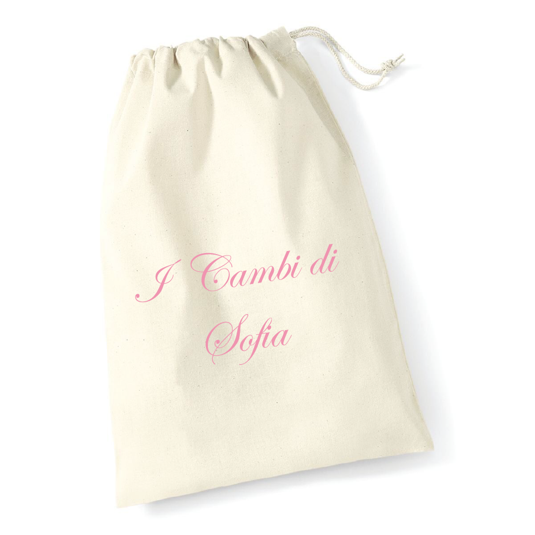 Sacca grande in cotone per cambi asilo - Be Brave Boutique