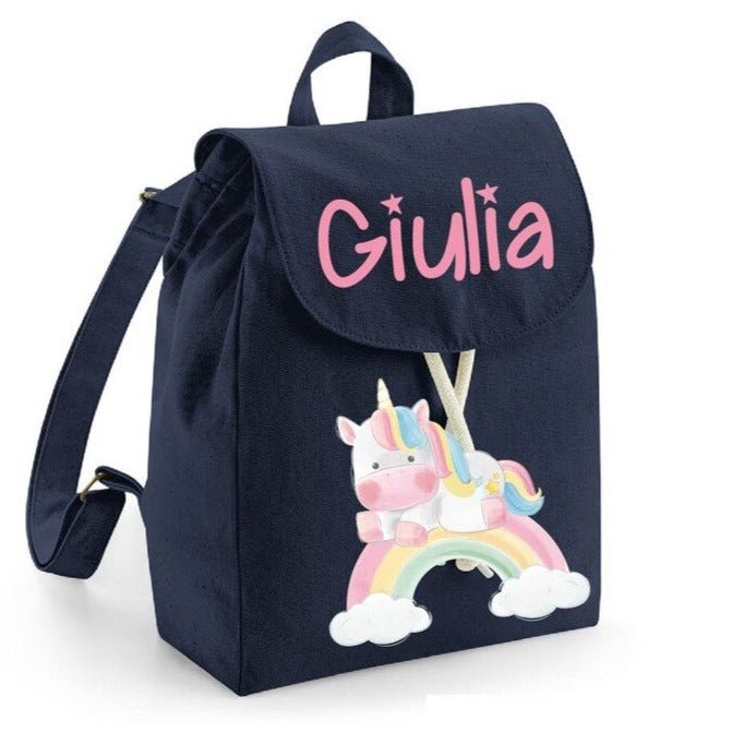Mini Zaino in cotone Unicorno arcobaleno - Be Brave Boutique