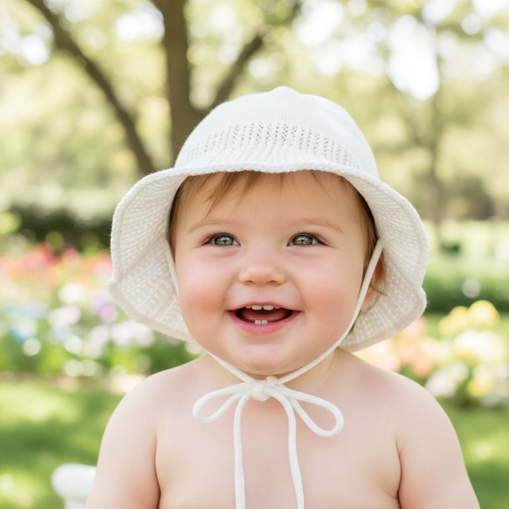 Cappellino bianco in maglia lavorata - Be Brave Boutique
