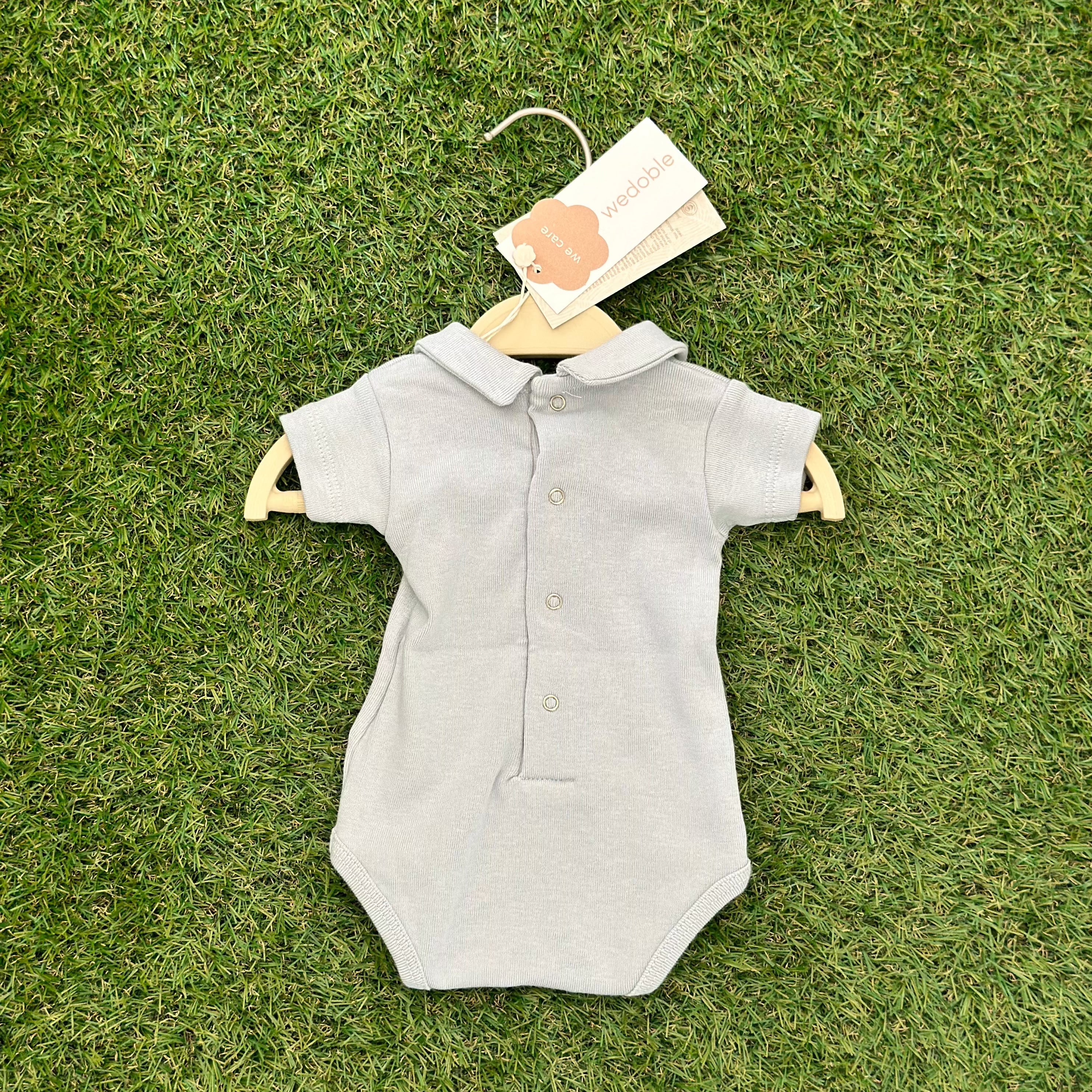 Tshirt body Azzurro con coleltto ed apertura - Be Brave Boutique