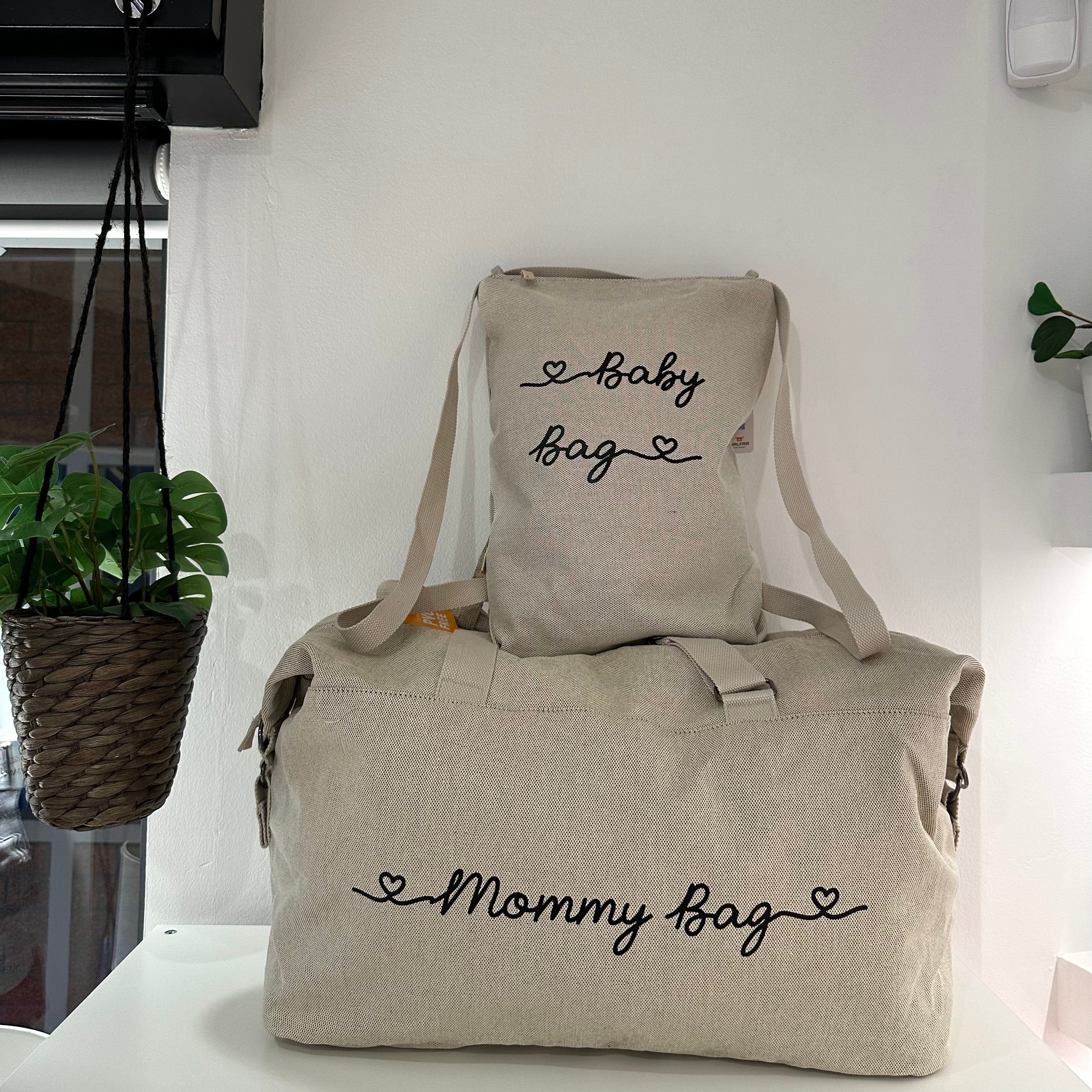 Borsone Mommy e Borsa Zaino in Polycotton beige - Be Brave Boutique