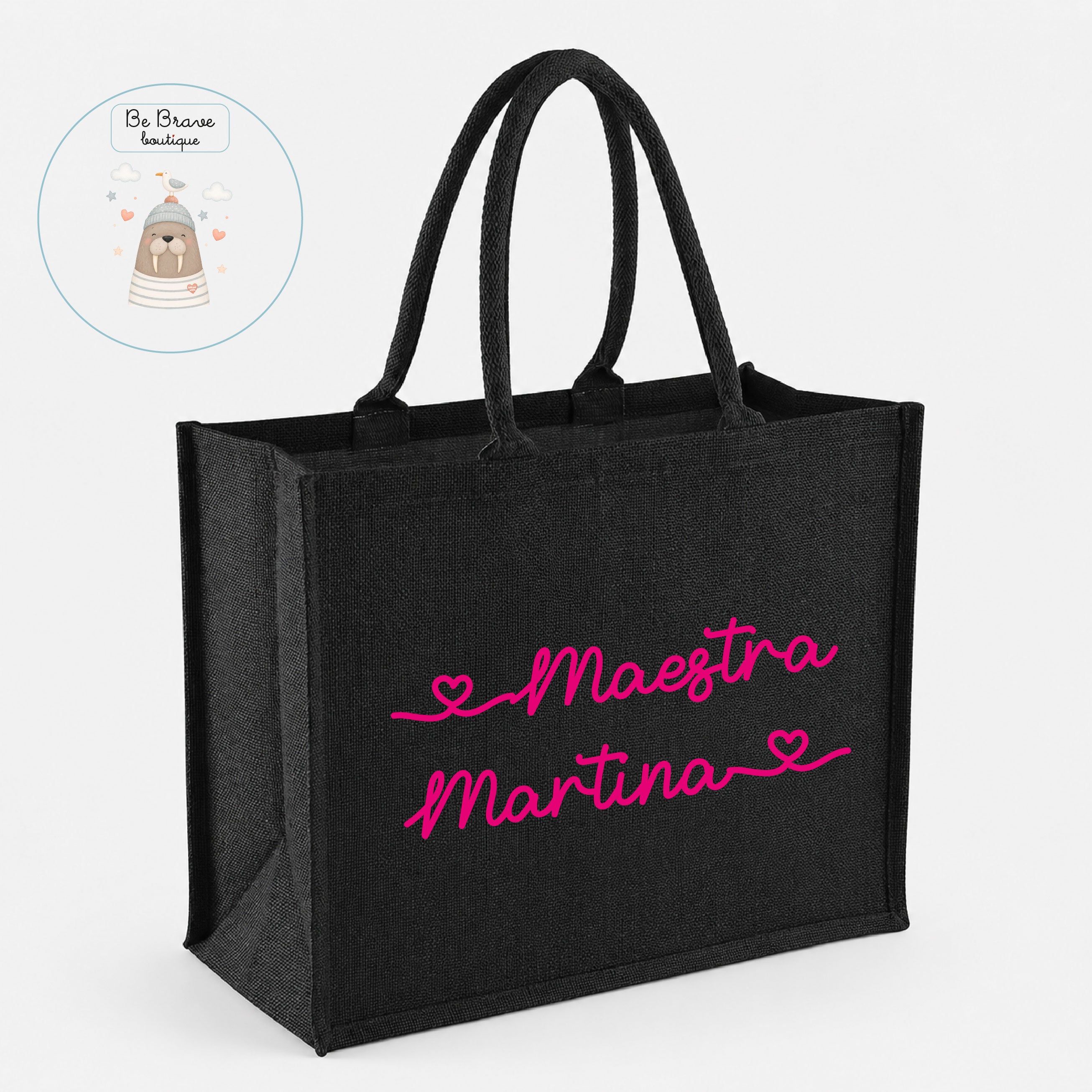Shopper Maestra Elegante Personalizzata con Nome – Regalo Fine Anno Insegnante