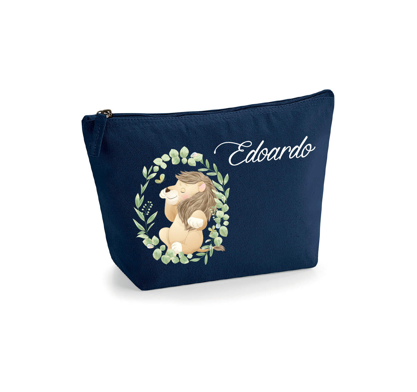 Pochette in cotone organico personalizzabile Leoncino Cornice - Be Brave Boutique