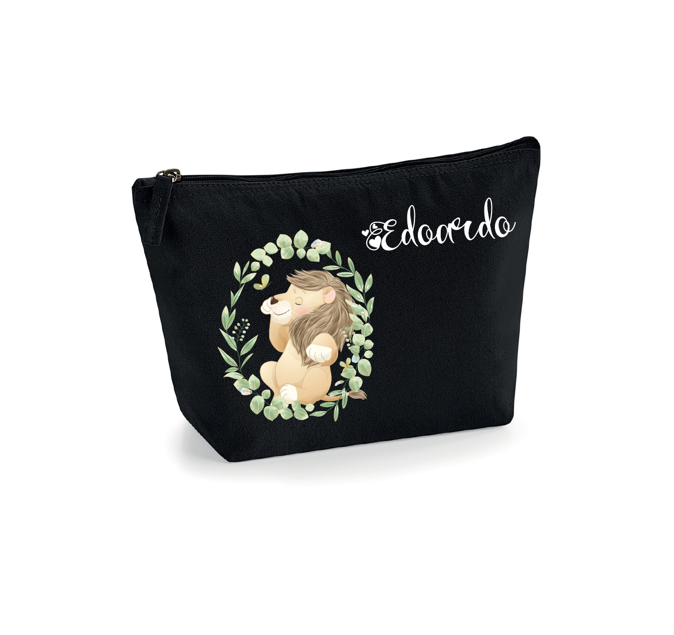Pochette in cotone organico personalizzabile Leoncino Cornice - Be Brave Boutique