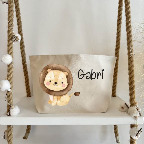 Porta pannolini/cremine da fasciatoio personalizzabile Leone Cucciolo - Be Brave Boutique