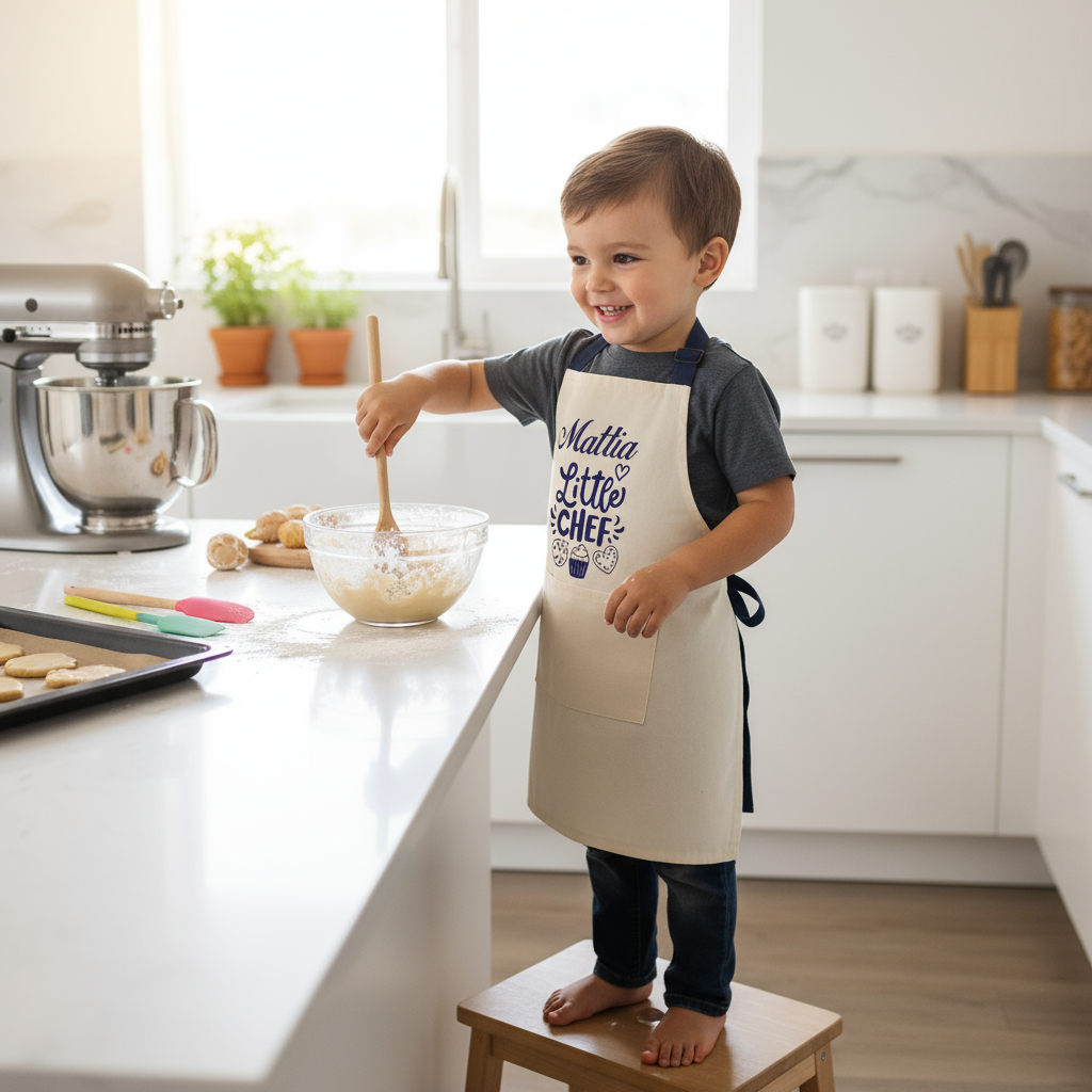 Grembiule Little chef n 100% cotone Personalizzabile Bambini