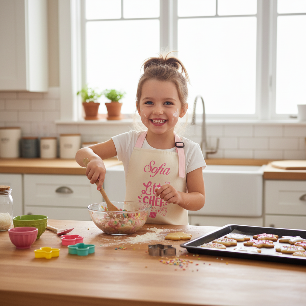 Grembiule Little chef n 100% cotone Personalizzabile Bambina