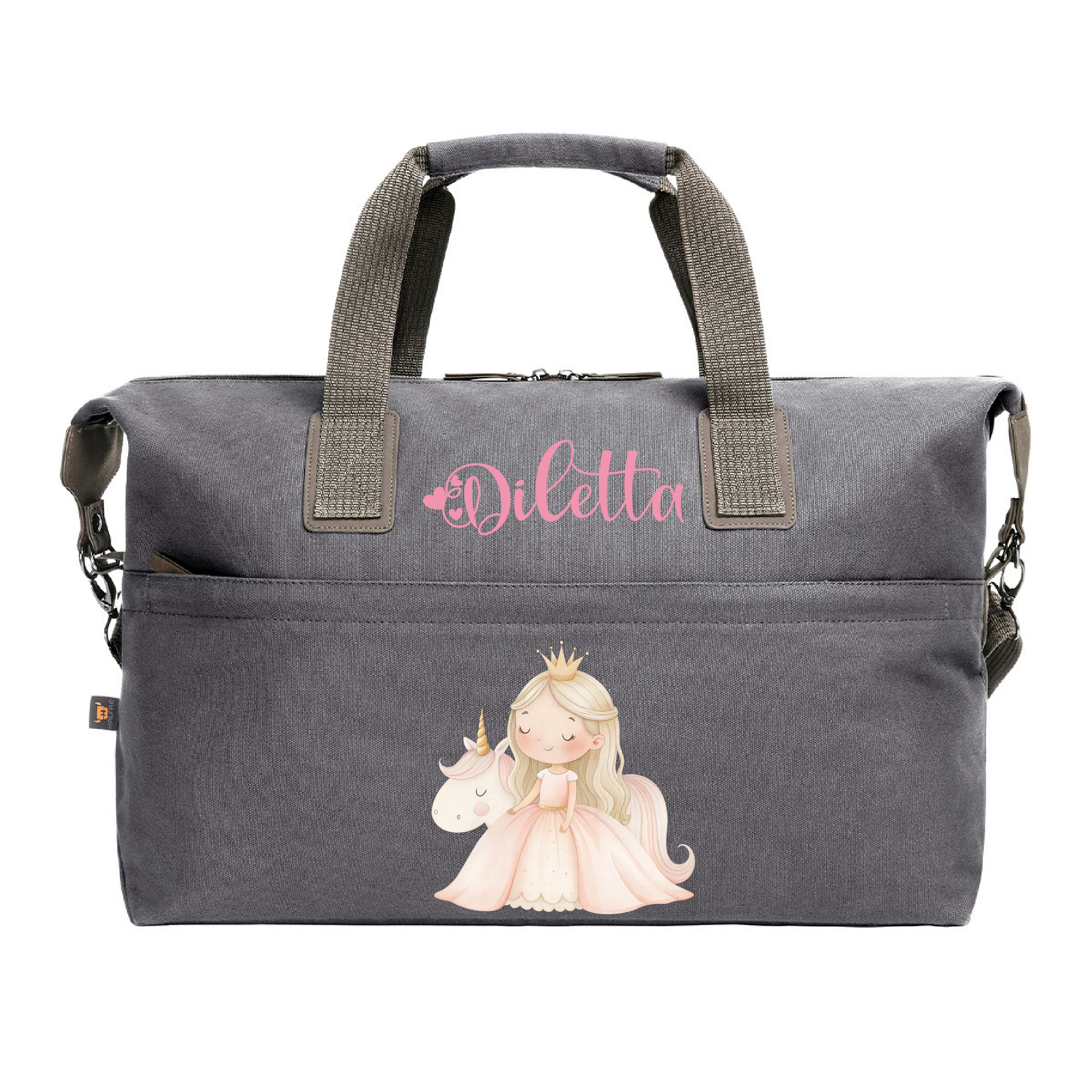 Borsone medio personalizzabile Principessa Unicorno - Be Brave Boutique