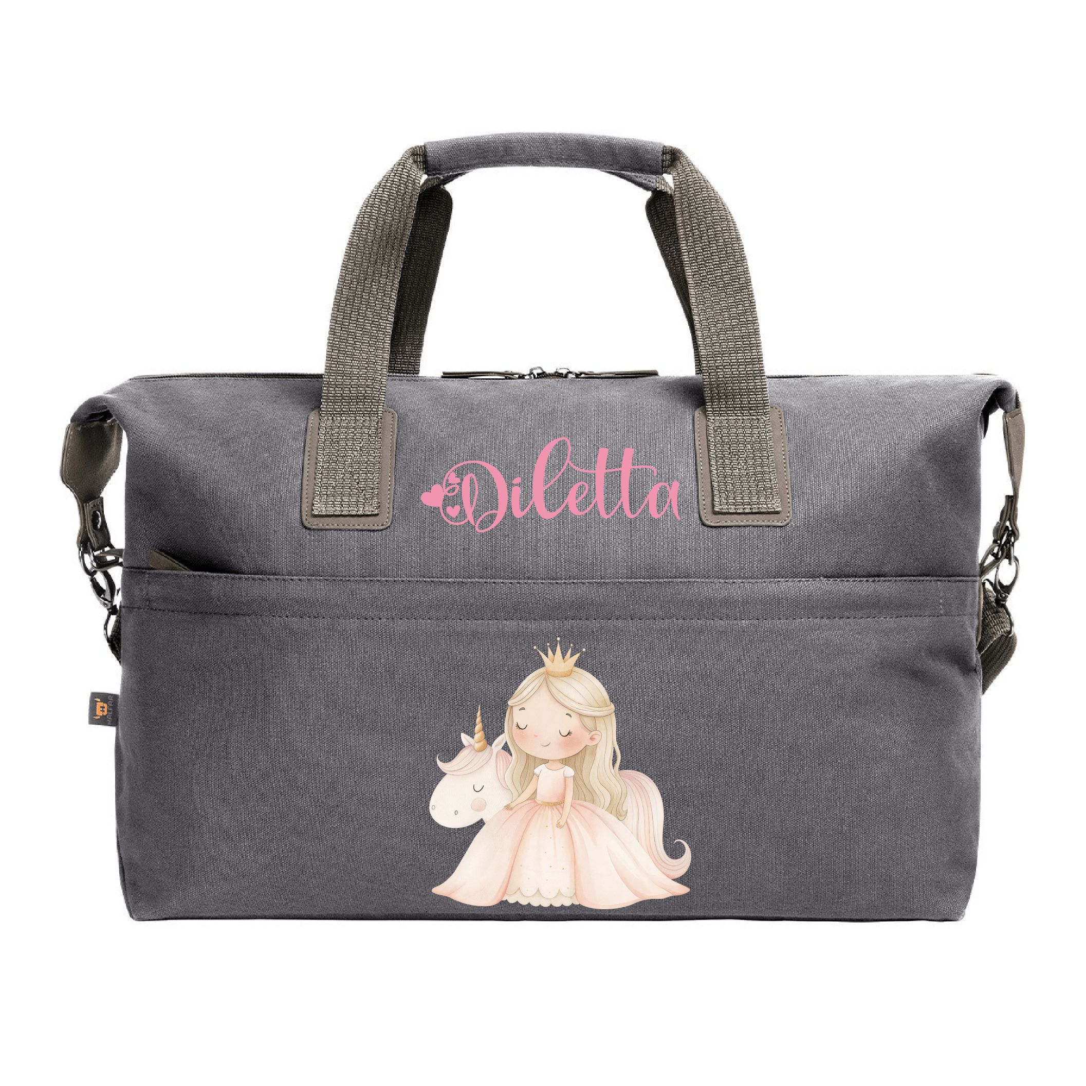 Borsone medio personalizzabile Principessa Unicorno - Be Brave Boutique