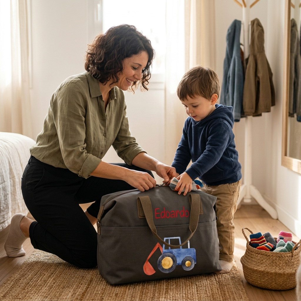 Borsone per bambini personalizzabile Ruspa/Trattore
