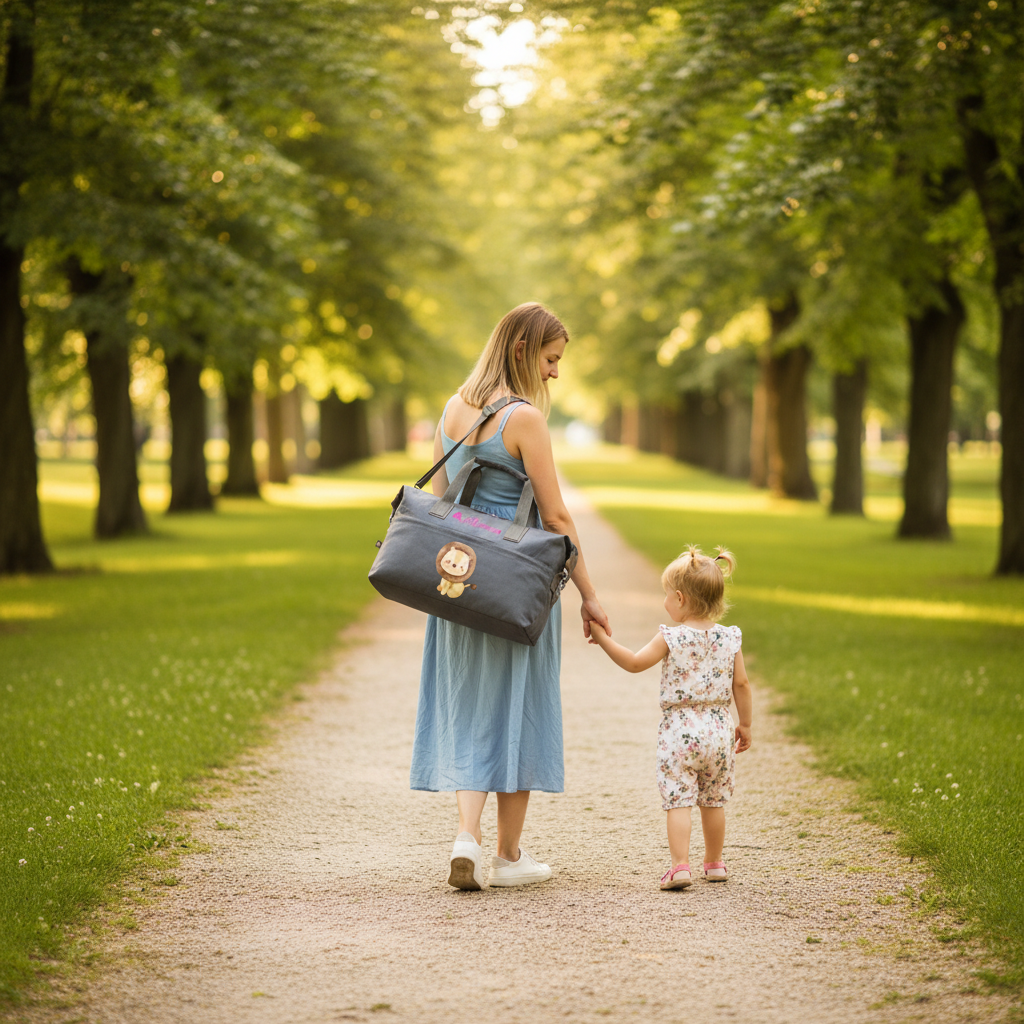 Borsone in cotone personalizzabile Leone Cucciolo