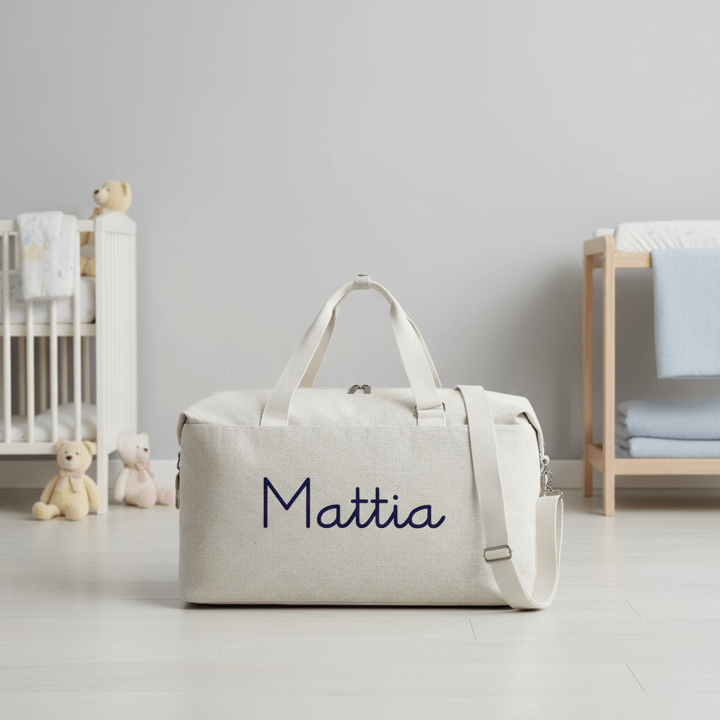 Borsone modello “Mommy” Beige Personalizzabile con nome - Be Brave Boutique