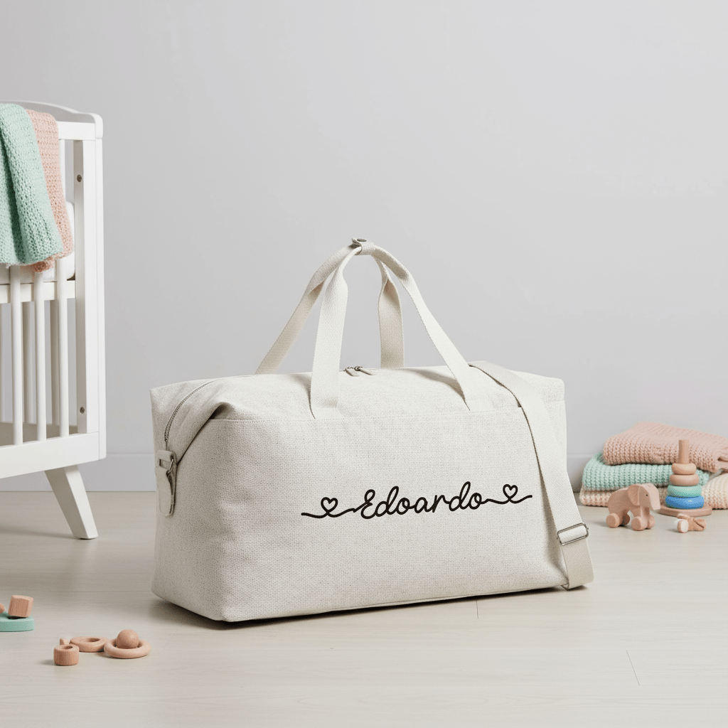 Borsone modello “Mommy” Beige Personalizzabile con nome - Be Brave Boutique