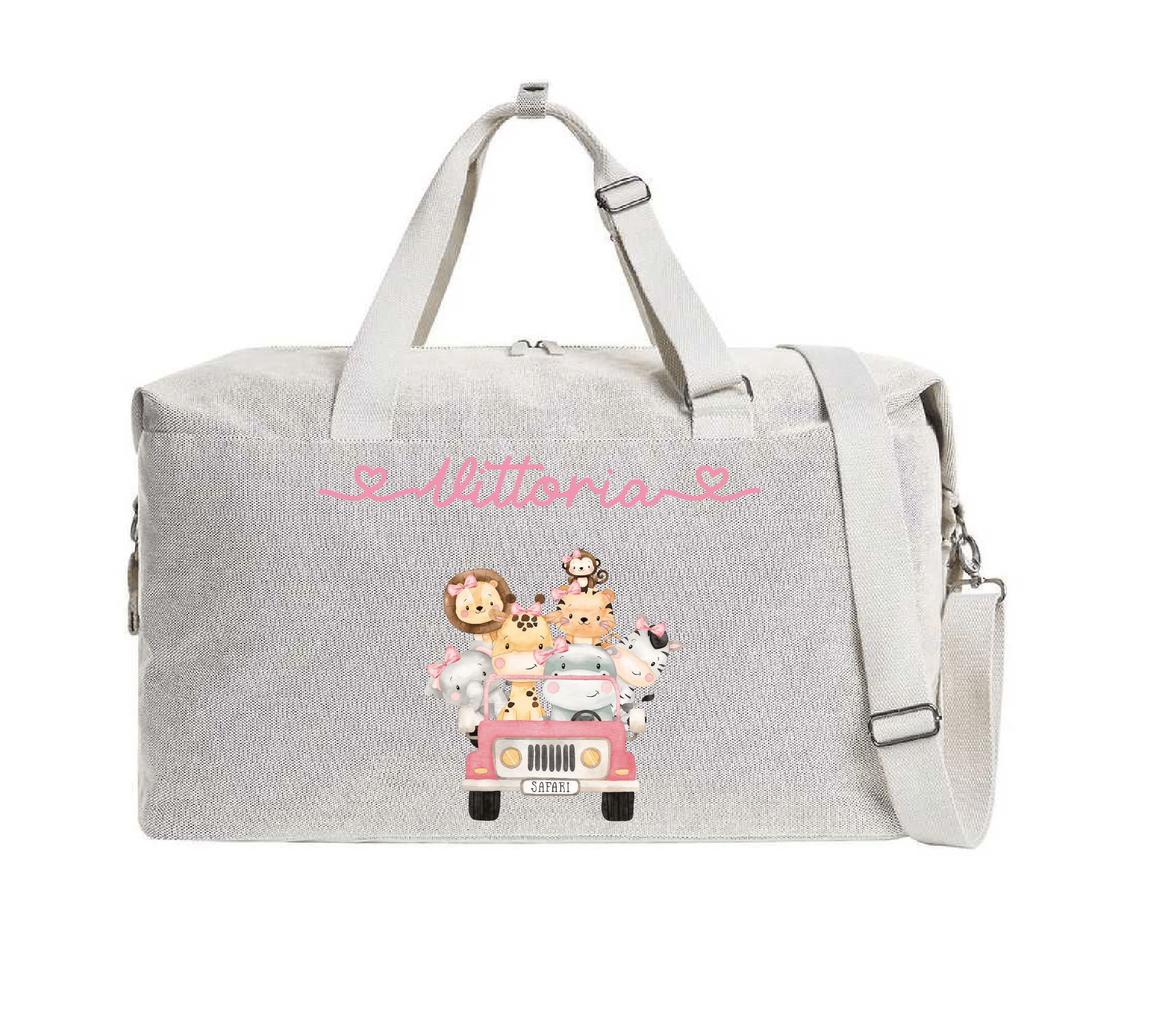 Borsone modello “Mommy” Beige Safari Rosa - Be Brave Boutique