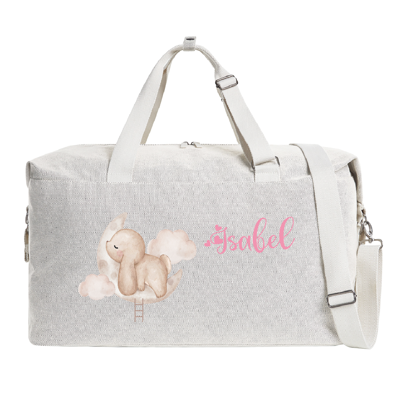 Borsone modello “Mommy” Beige Coniglietto su nuvola - Be Brave Boutique