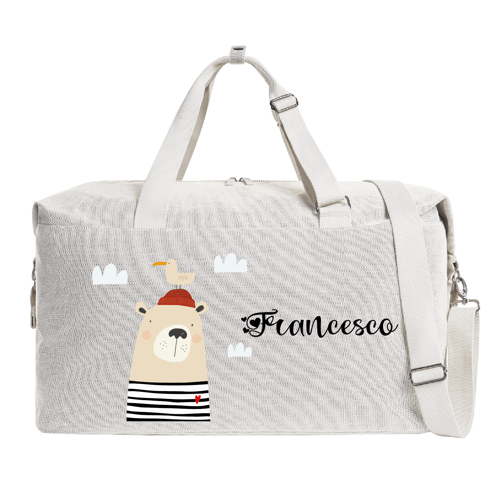 Borsone modello “Mommy” Beige Orsetto marinaio - Be Brave Boutique