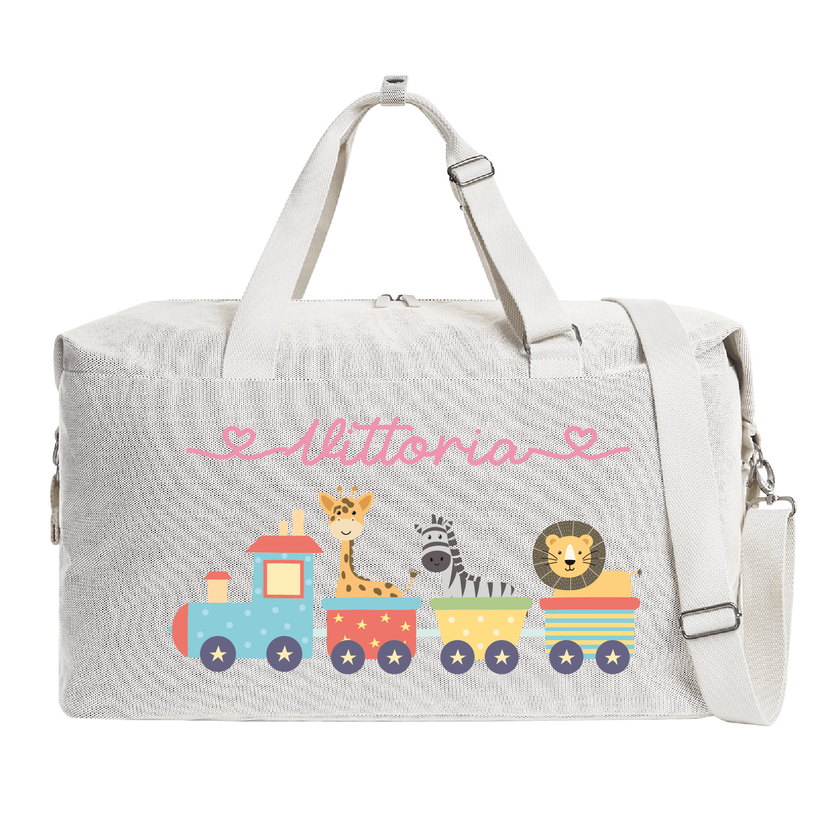 Borsone modello “Mommy” Beige Trenino dolci Animali - Be Brave Boutique