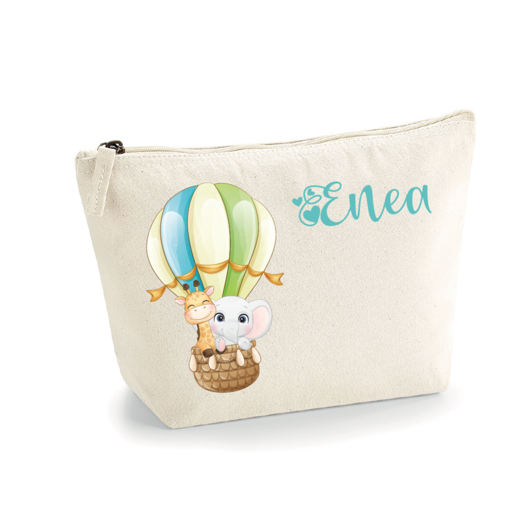 Pochette in cotone organico personalizzabile Mongolfiera - Be Brave Boutique