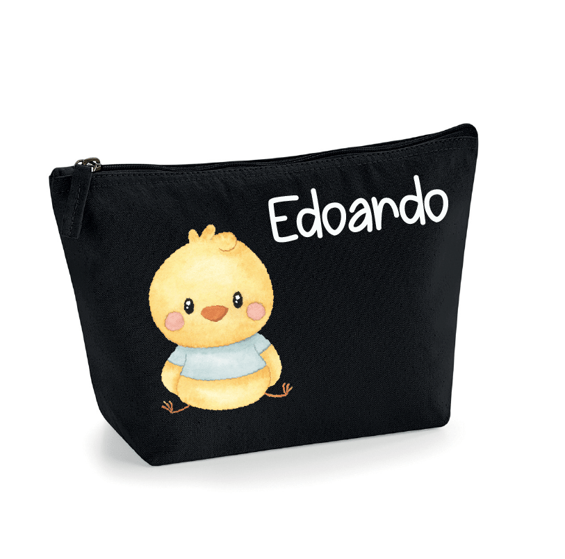 Pochette in cotone organico personalizzabile Pulcino Azzurro - Be Brave Boutique