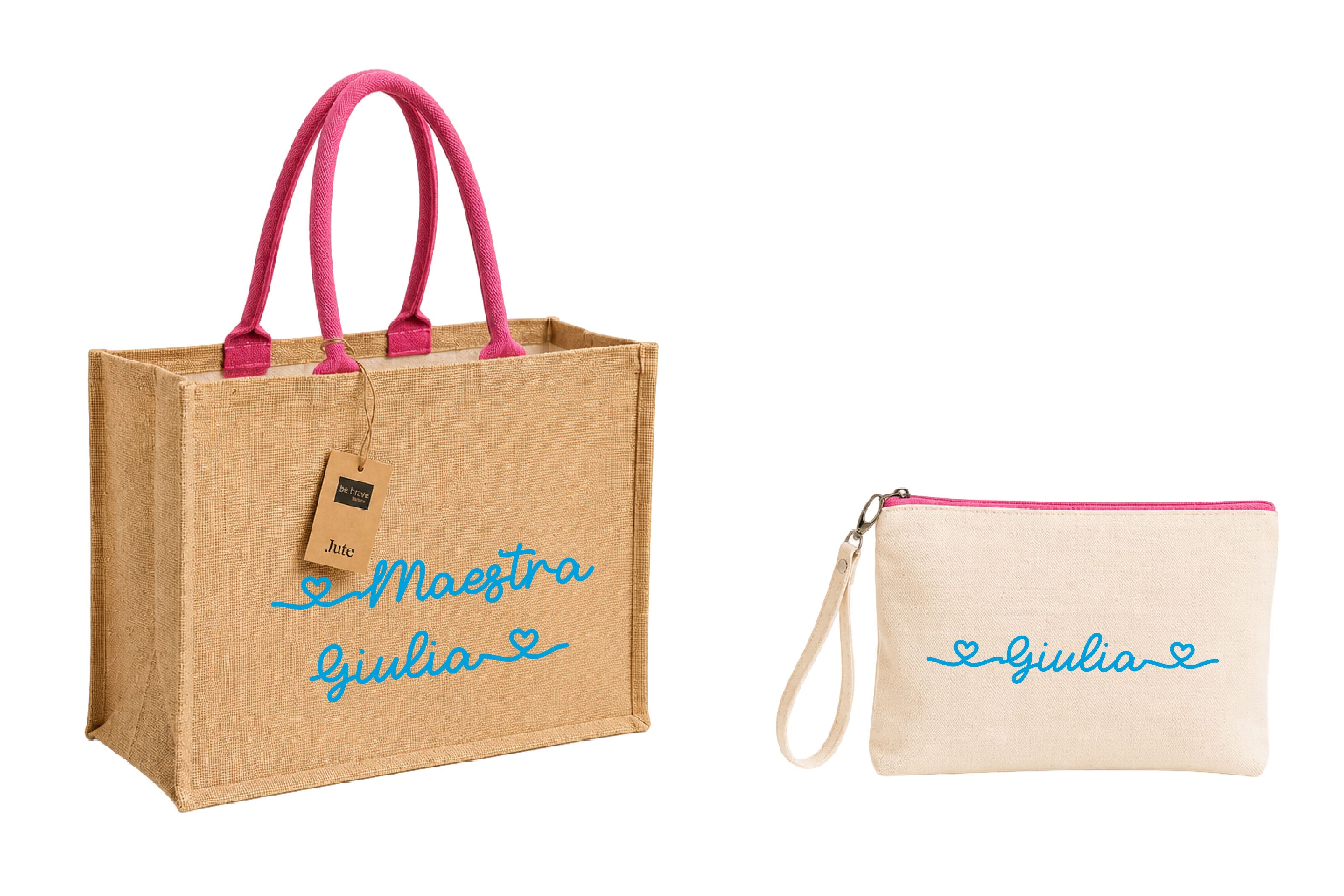 Shopper Maestra più pochette – Regalo Fine Anno Insegnante – Ricordo della Classe