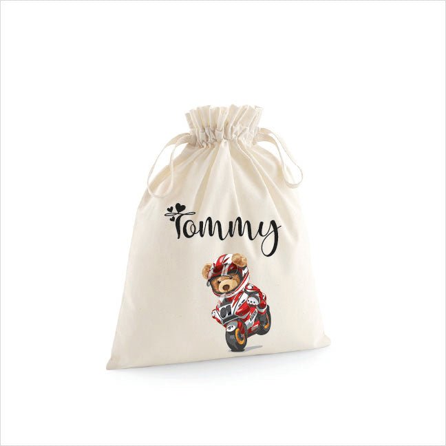 Sacchetti primi cambi/Organizer personalizzabili Orsetto in Moto - Be Brave Boutique
