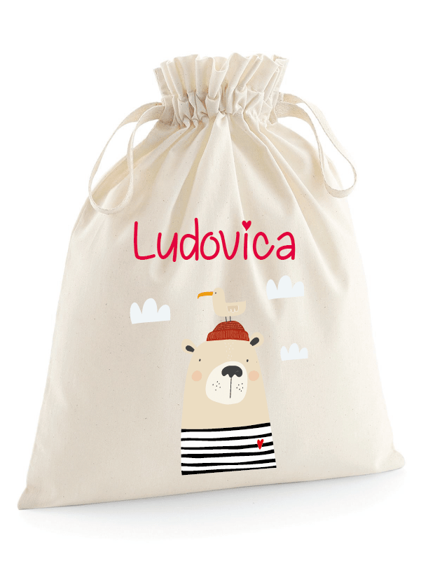 Sacchetti primi cambi personalizzabili Orsetto marinaio - Be Brave Boutique