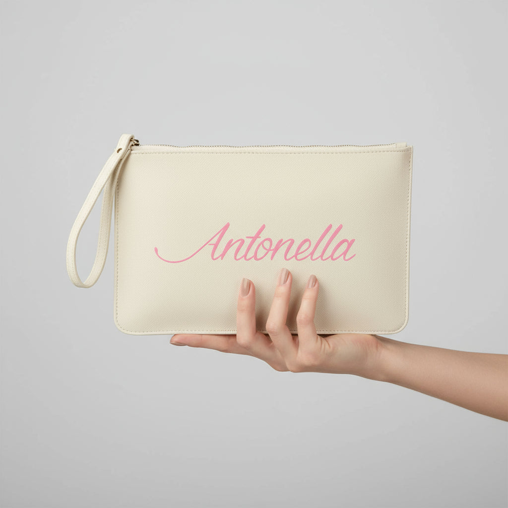 Pochette con anello piatta in simil pelle personalizzabile 13 colori disponibili - Be Brave Boutique