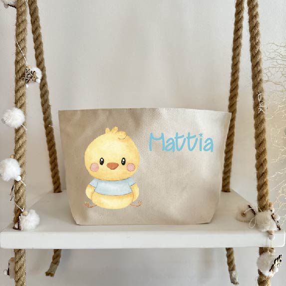 Porta Pannolini cremine personalizzato Pulcino Azzurro - Be Brave Boutique