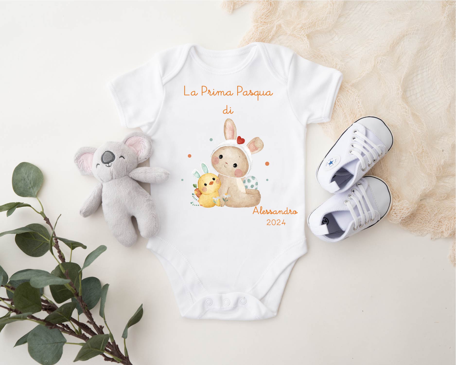 Body in 100% cotone la mia Prima Pasqua - Be Brave Boutique