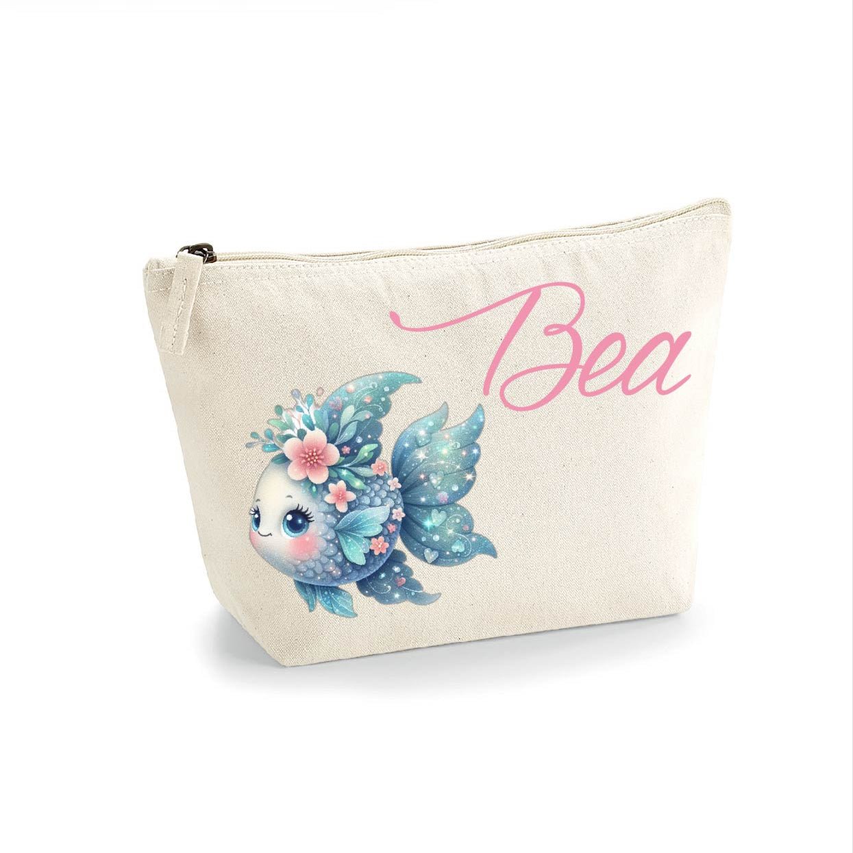 Pochette in cotone organico personalizzabile Pesciolina Azzurra - Be Brave Boutique